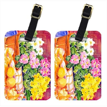 Carolines Treasures Carolines Treasures 6061BT Flower - Primroses Luggage Tag - Pair 2; 4 x 2.75 In. 6061BT
